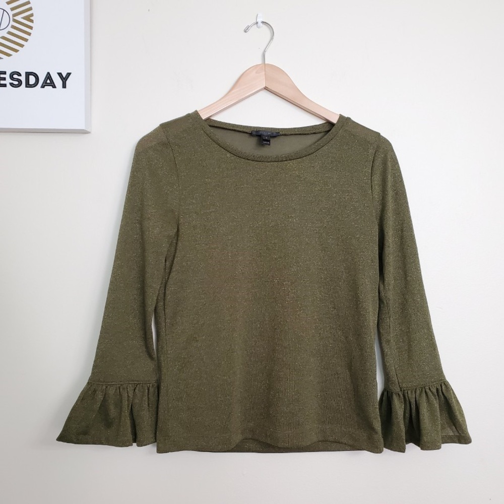 J.crew green blouse very cute size s